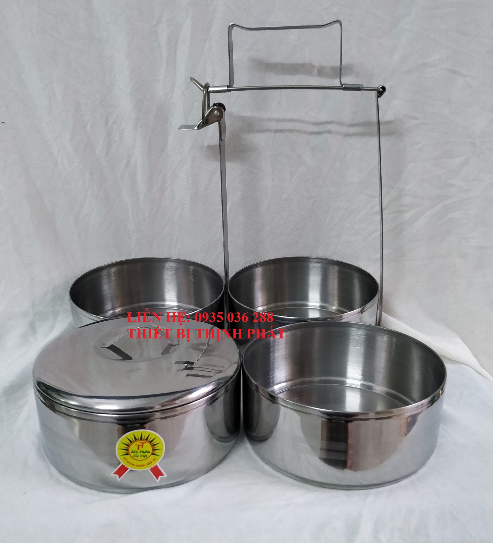 Camen Inox  4 ngăn - cao 30 cm