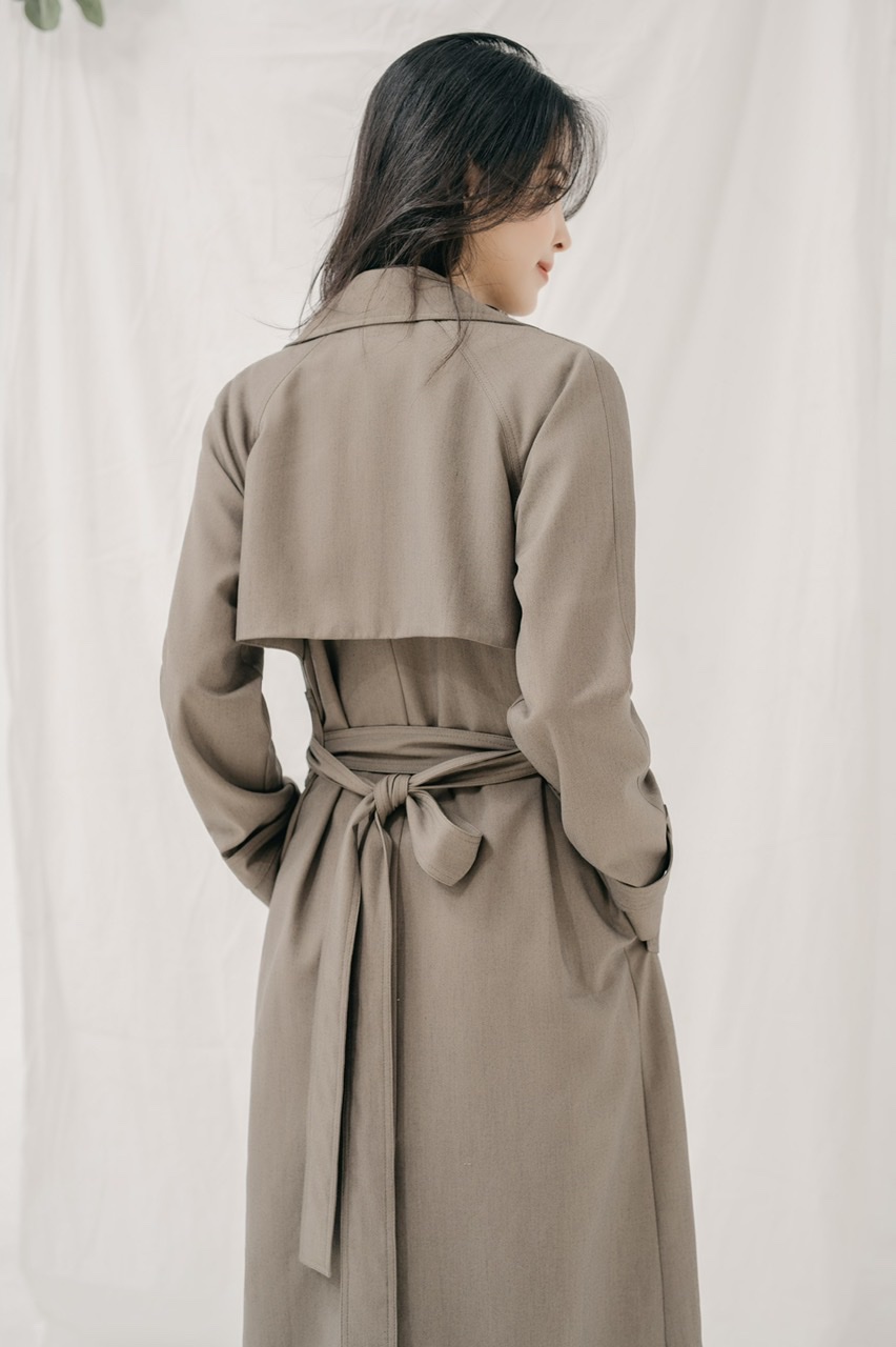 [Tong’s] Áo trench coat dáng ôm ( có co giãn)