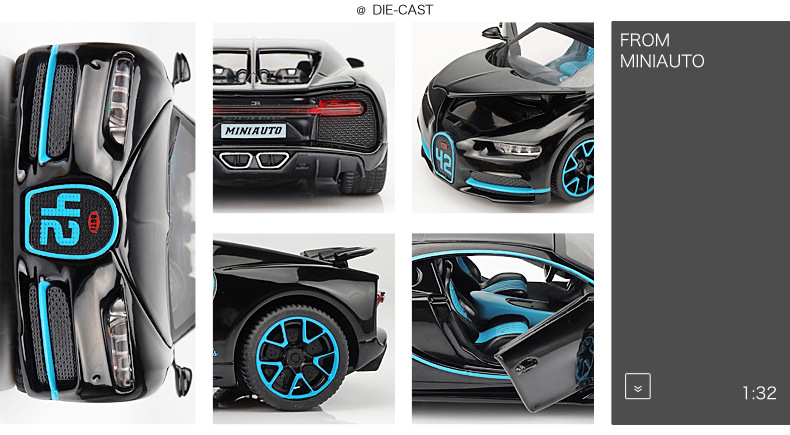 Ô tô Mô hình BUGATTI CHIRON tỉ lệ 1:32 Miniauto