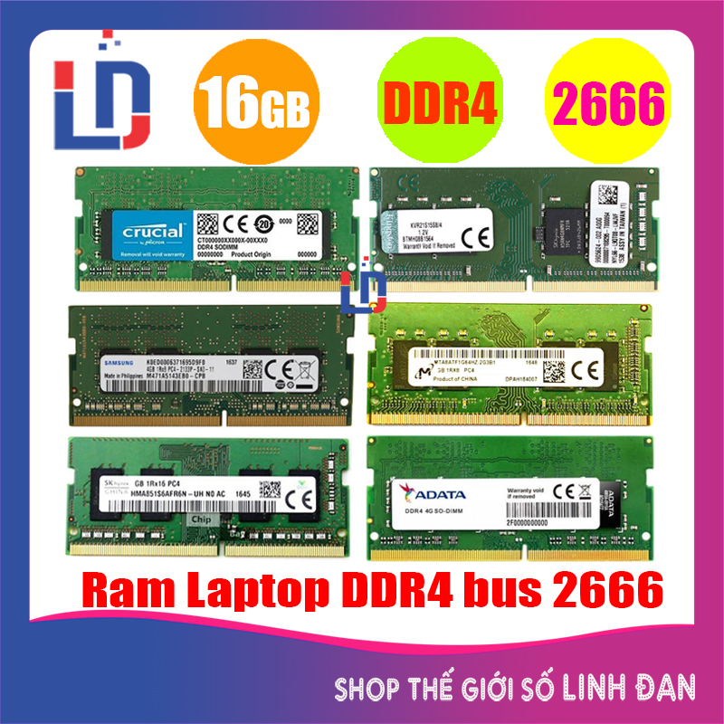 Ram laptop 16GB DDR4 bus 2666 MHz (nhiều hãng)samsung hynix kingston - LTR4 16GB
