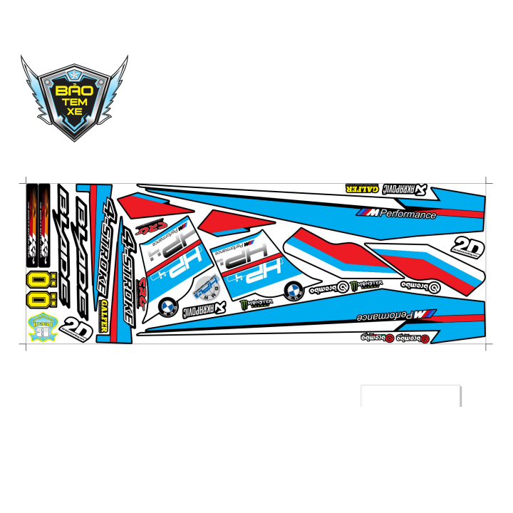[ FREE SHIP ] TEM RỜI XE honda wave blade 110 hp4 dán xe đen nhám