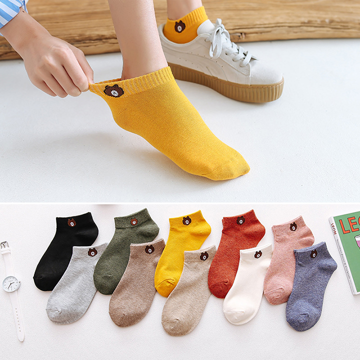 Set 10 đôi tất gấu kèm túi