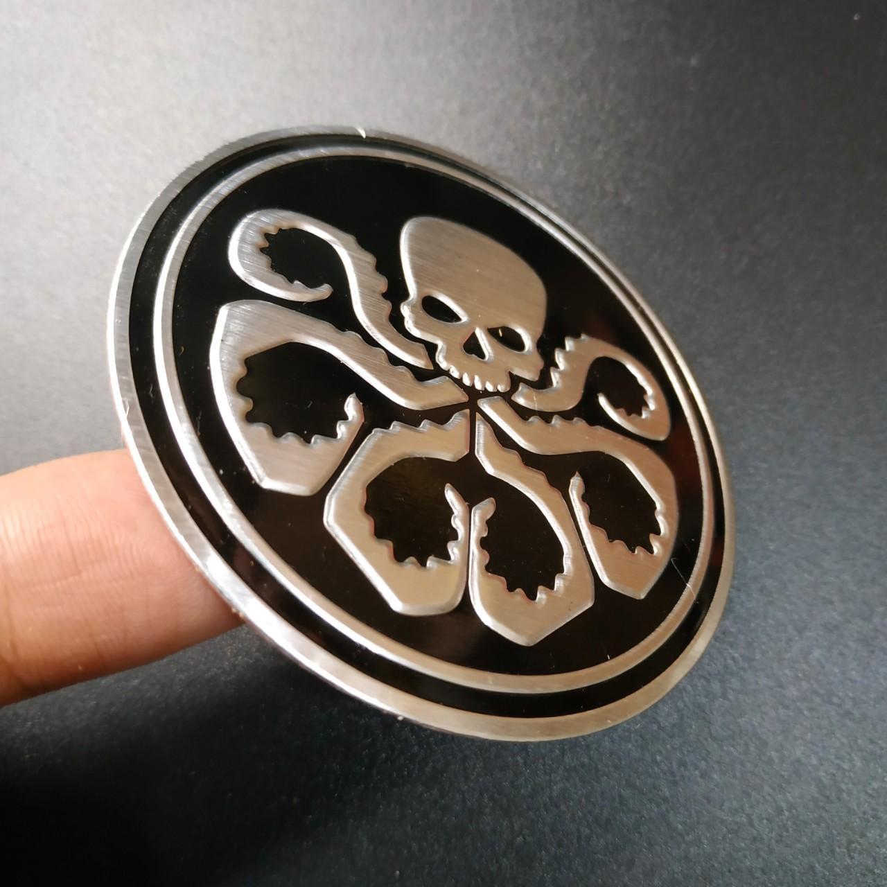 Tem nhôm dán xe HYDRA marvel tròn 7.5cm