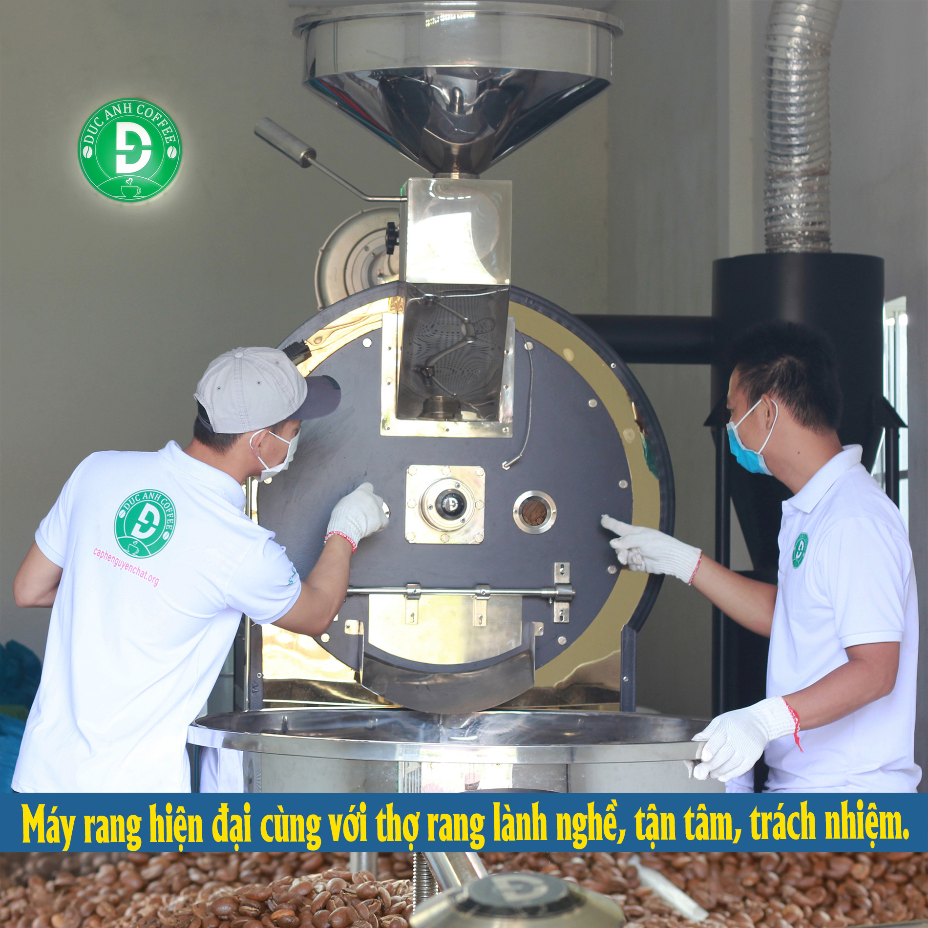 [Combo]1kg cà phê bột pha máy Espresso ( 500g Robusta + 500g Arabica ) rang medium thương hiệu cà phê rang mộc DUC ANH COFFEE
