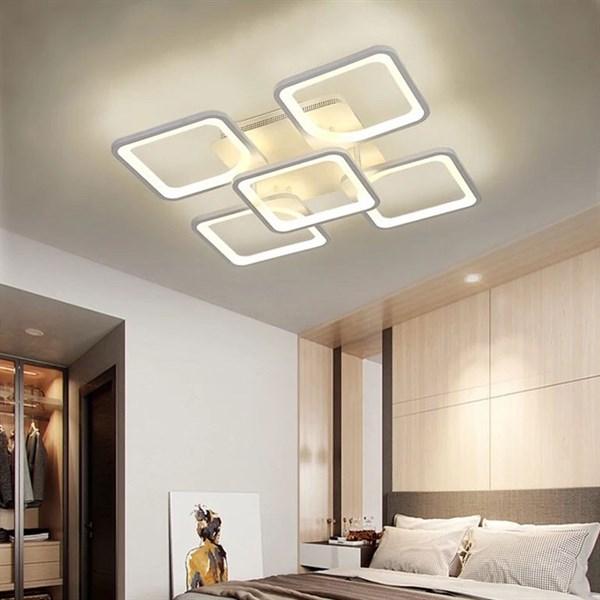Đèn mâm ốp trần mika vuông 5 cánh