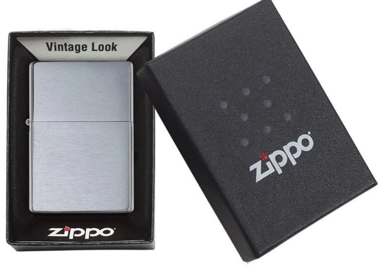 Zippo 230.25 - Zippo Vintage Brushed Chrome (No slashes)