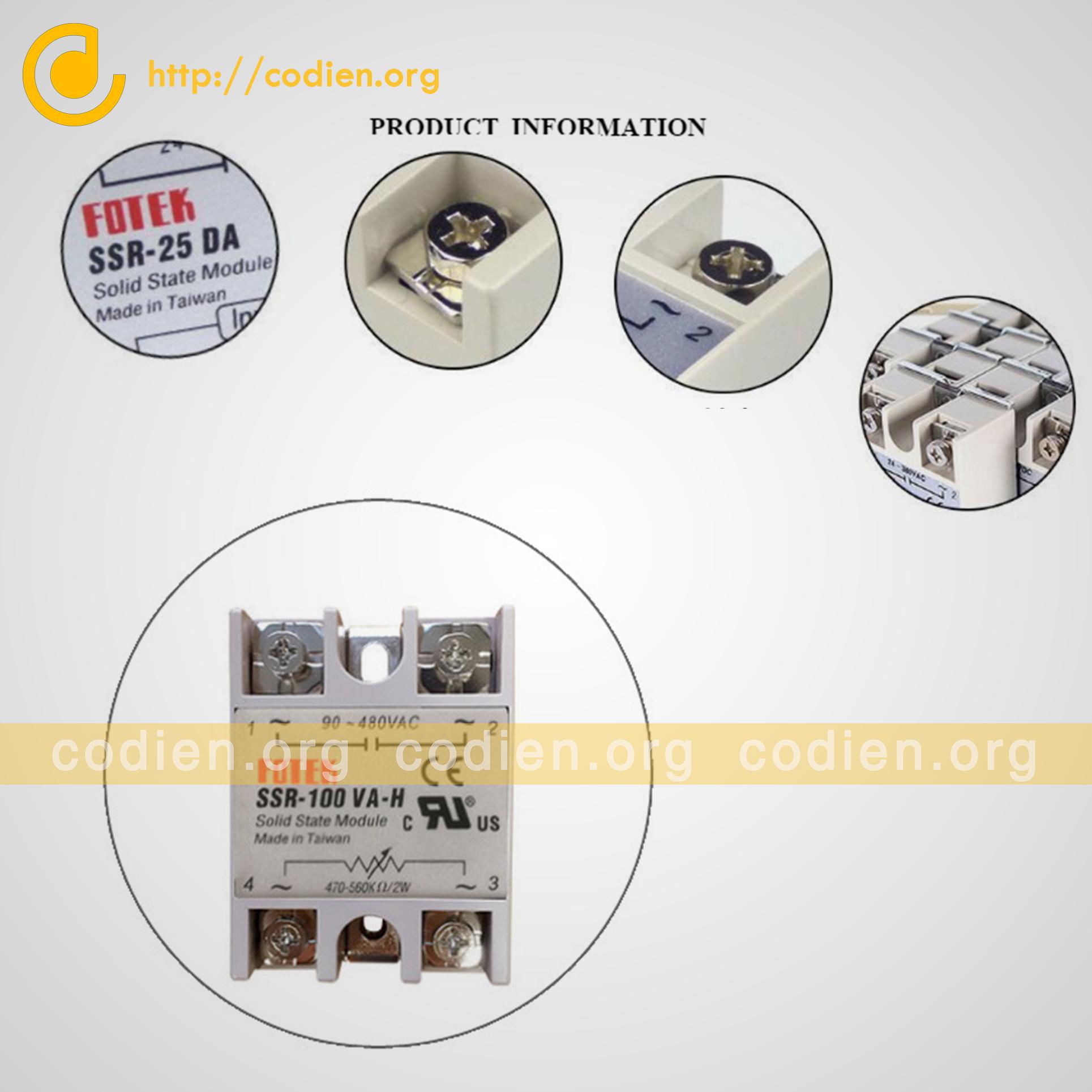 Relay rơ le bán dẫn SSR-100VA-H Fotek
