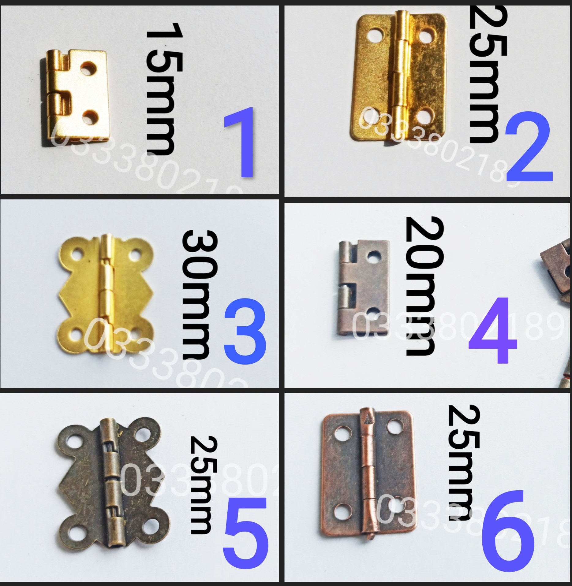 [Hcm]Set of 10 Mini Hinges.