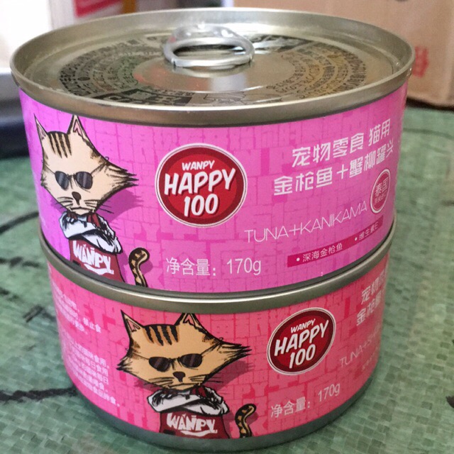 Pate Wanpy Happy 100 dạng lon cho mèo 170g