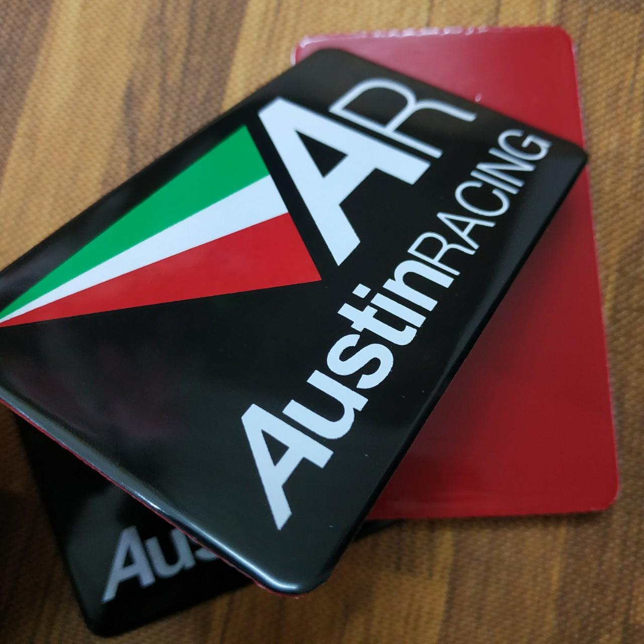Tem nhôm dán Pô AR AustinRacing 10x6 cm