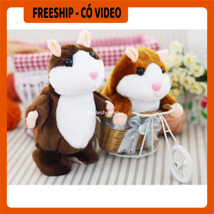 Chuột Hamster biết nói - Chuột Hamster biết nói, có thể ghi âm giọng trẻ, giúp trẻ chơi đùa sau giờ học vất vả, hình dáng xinh xắn đáng yêu - Đồ chơi thú cưng có âm thanh