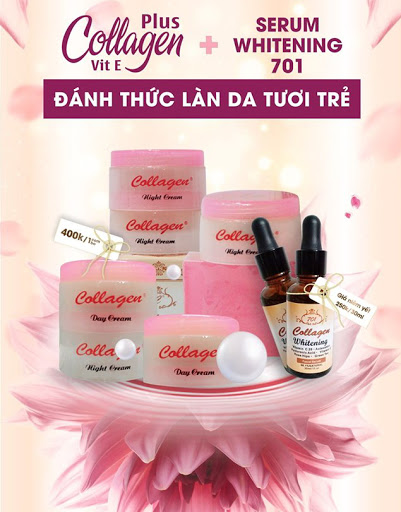 Combo bộ kem collagen plus vit e + serum vite