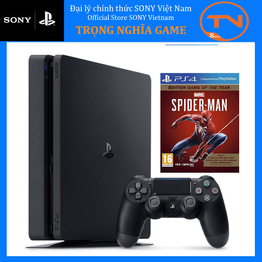 Trả góp 0%Máy PS4 Slim CUH-2218B 1TB Sony + Đĩa game Spider Man Game Of