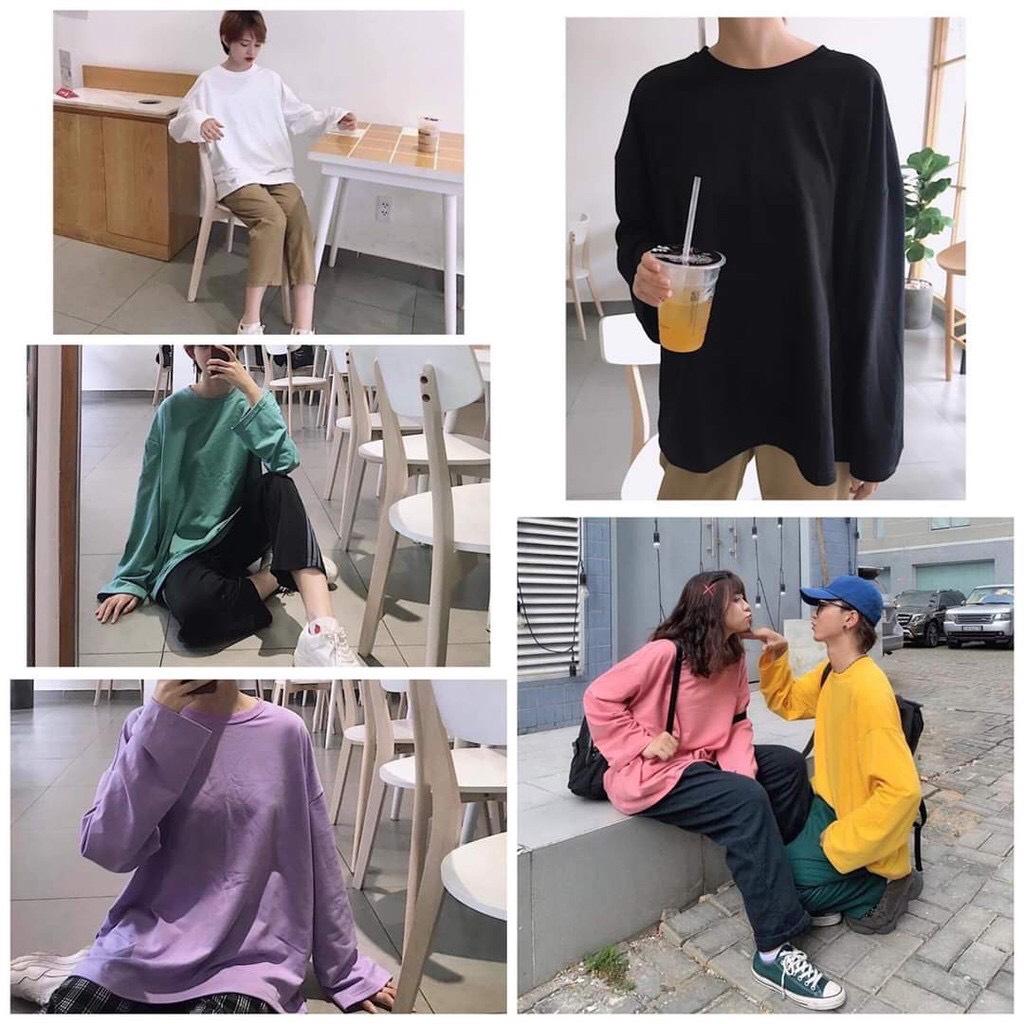 [HCM]ÁO SWEATER BASIC TAY DÀI - ÁO UNISEX TRƠN HOT NHIỀU MÀU
