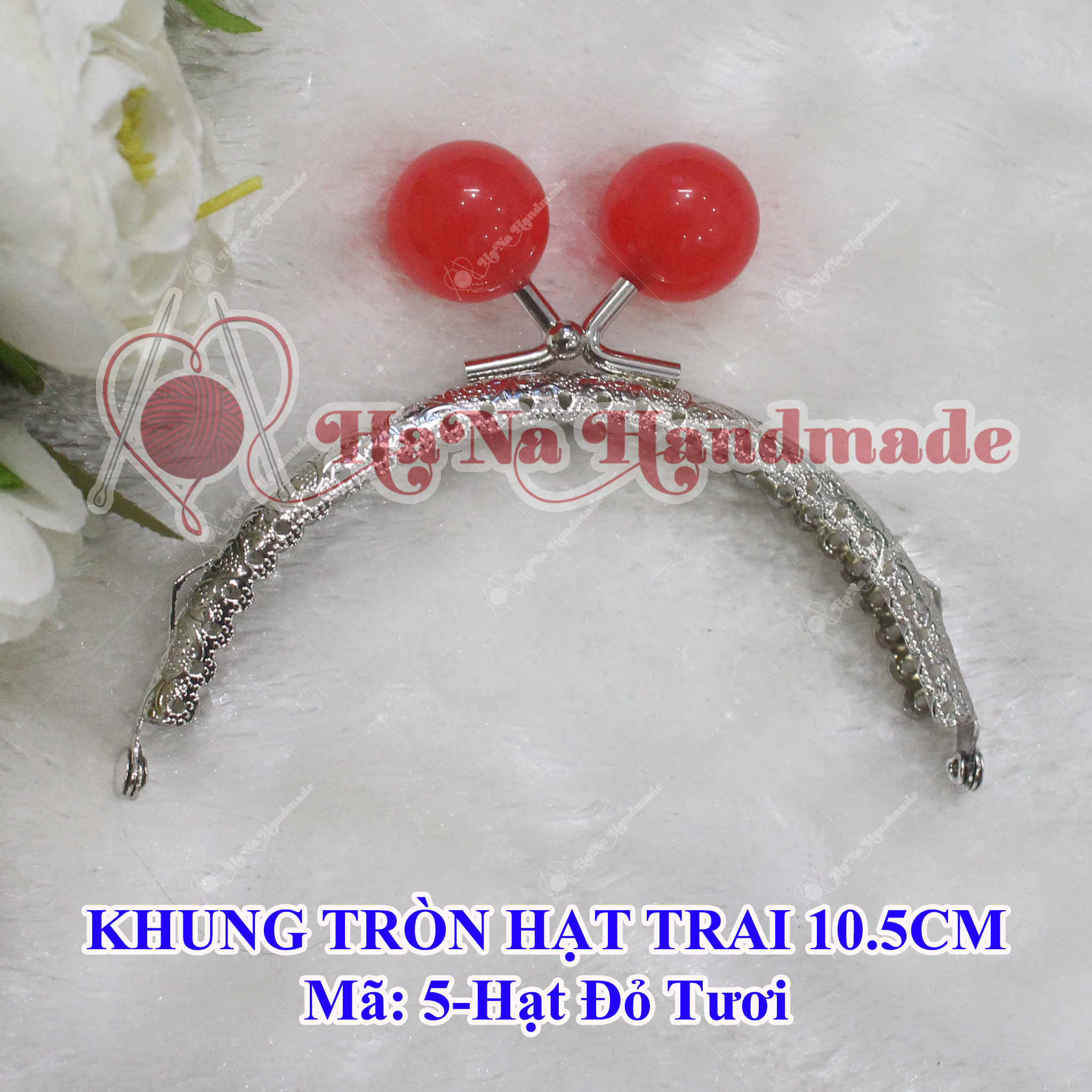 Khung túi xách tròn hạt trai 10,5cm