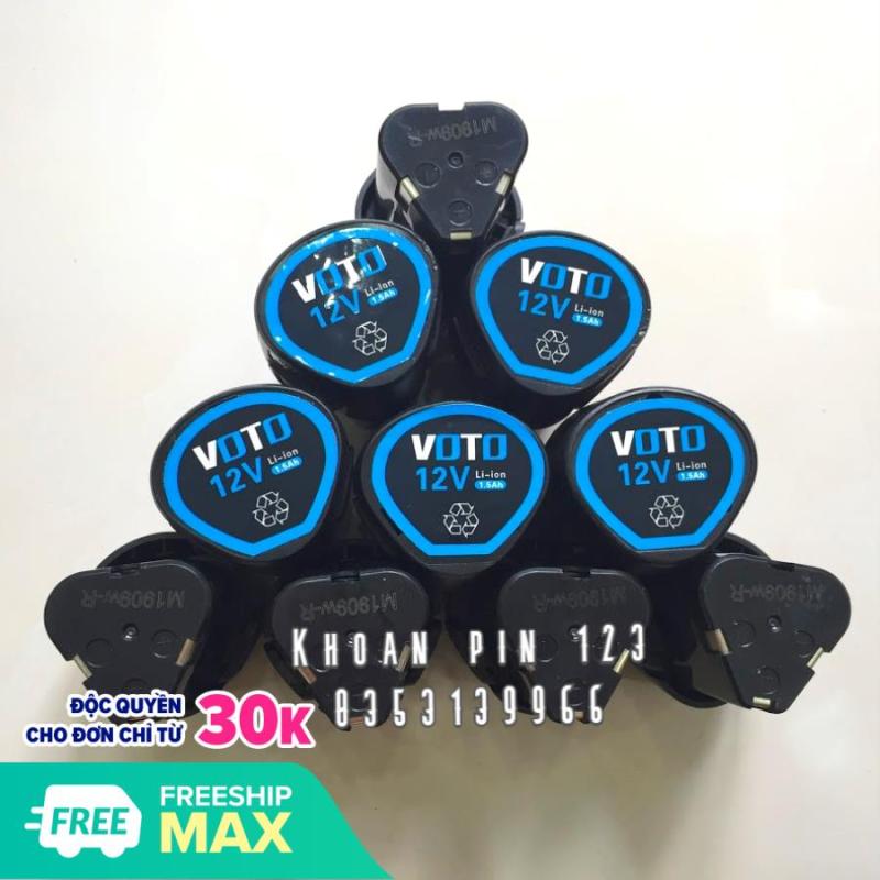 Pin máy khoan 12v Voto li-ion dùng cho máy khoan pin, máy bắt vít 12v pin tam giác
