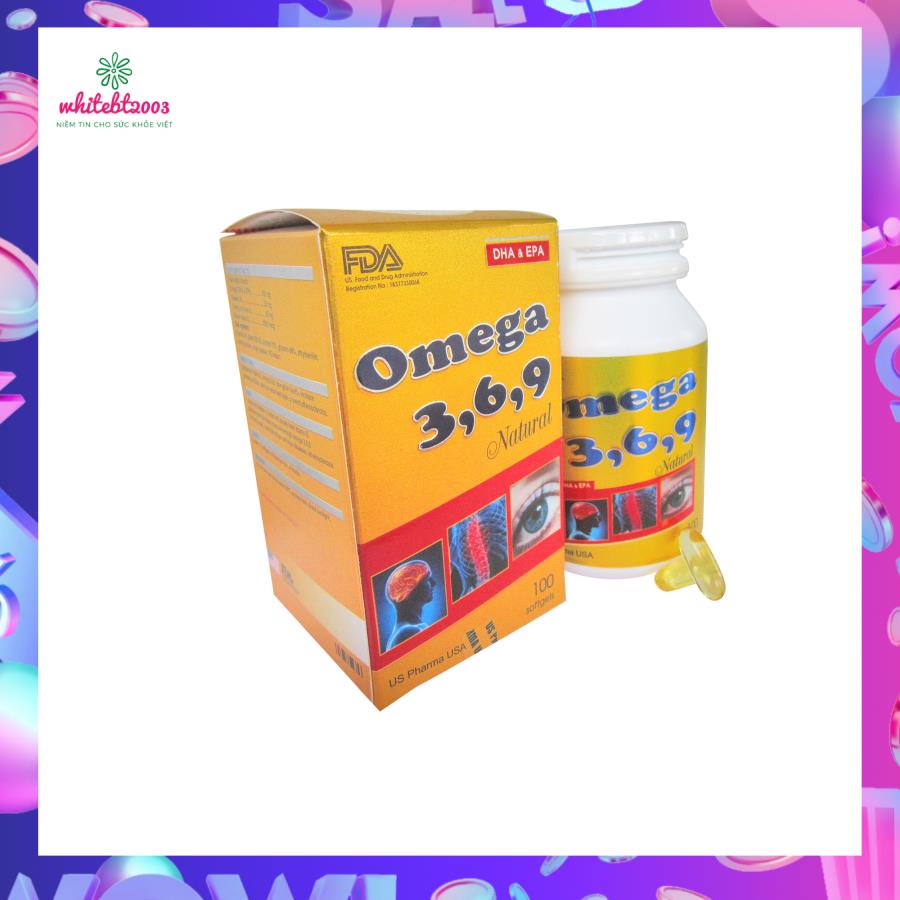 Viên uống Omega 3, 6, 9 bổ não, tăng trí nhớ, sáng mắt Hộp 100 viên