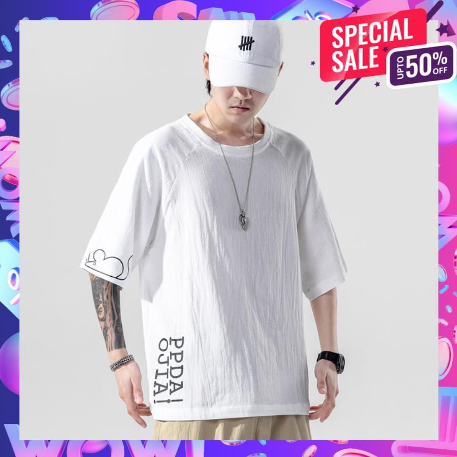 [ Mẫu Mới 2023 ] Áo Thun Nam Cổ Tròn Tay Ngắn In Chữ OJIA Kiểu Dáng Trẻ Trung Cá Tính Xưởng May Phong Dũng MEN TOP 117