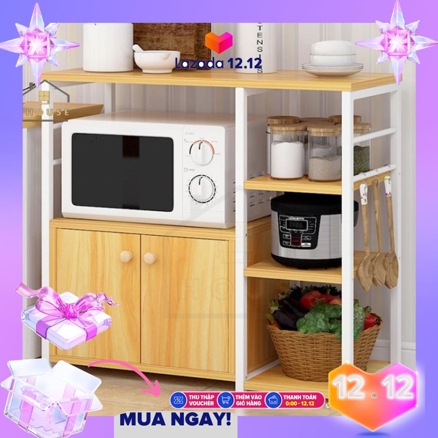 Kệ lò vi sóng thông minh loại 170-2 kệ nhà bếp hiện đại để lò vi sóng lò nướng nồi cơm điện kèm giá để rau củ gia vị loại tốt chịu lực cao