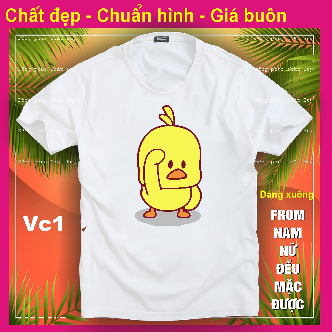 Áo thun vịt con tiktok VC1,Chất đẹp, bao đổi trả, áo phông tik tok, ngộ nghĩnh,kute icoi dễ thương in hình