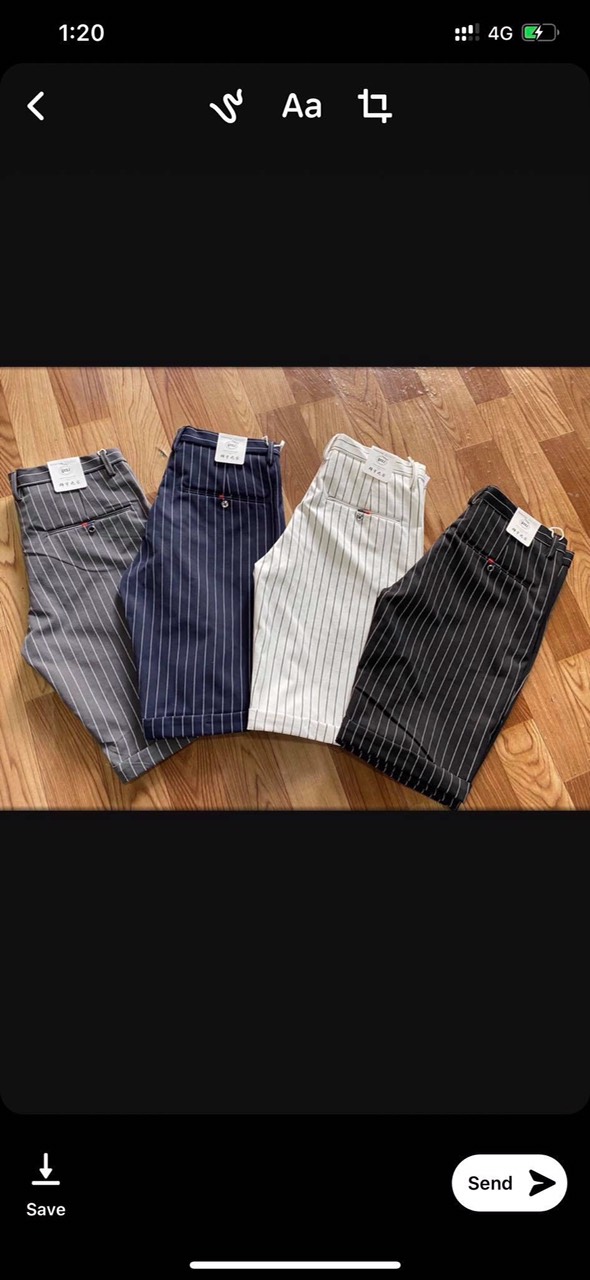 quần short tây âu caro sọc dọc