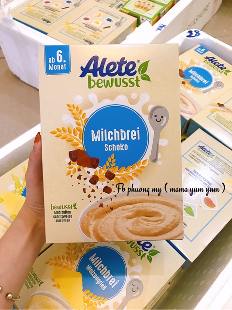 Bột ăn dặm Alete cho bé vị Socola vụn kem béo 6m+ ( DATE 12/2021 )