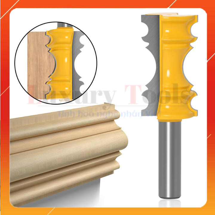 Mũi phay gỗ phào chỉ nổi,mũi soi chỉ nổi 5cm cốt 12.7mm ( dao phay định hình)