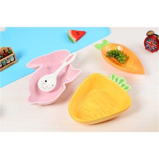 Thìa cà rốt/ thỏ gốm sứ cho bé