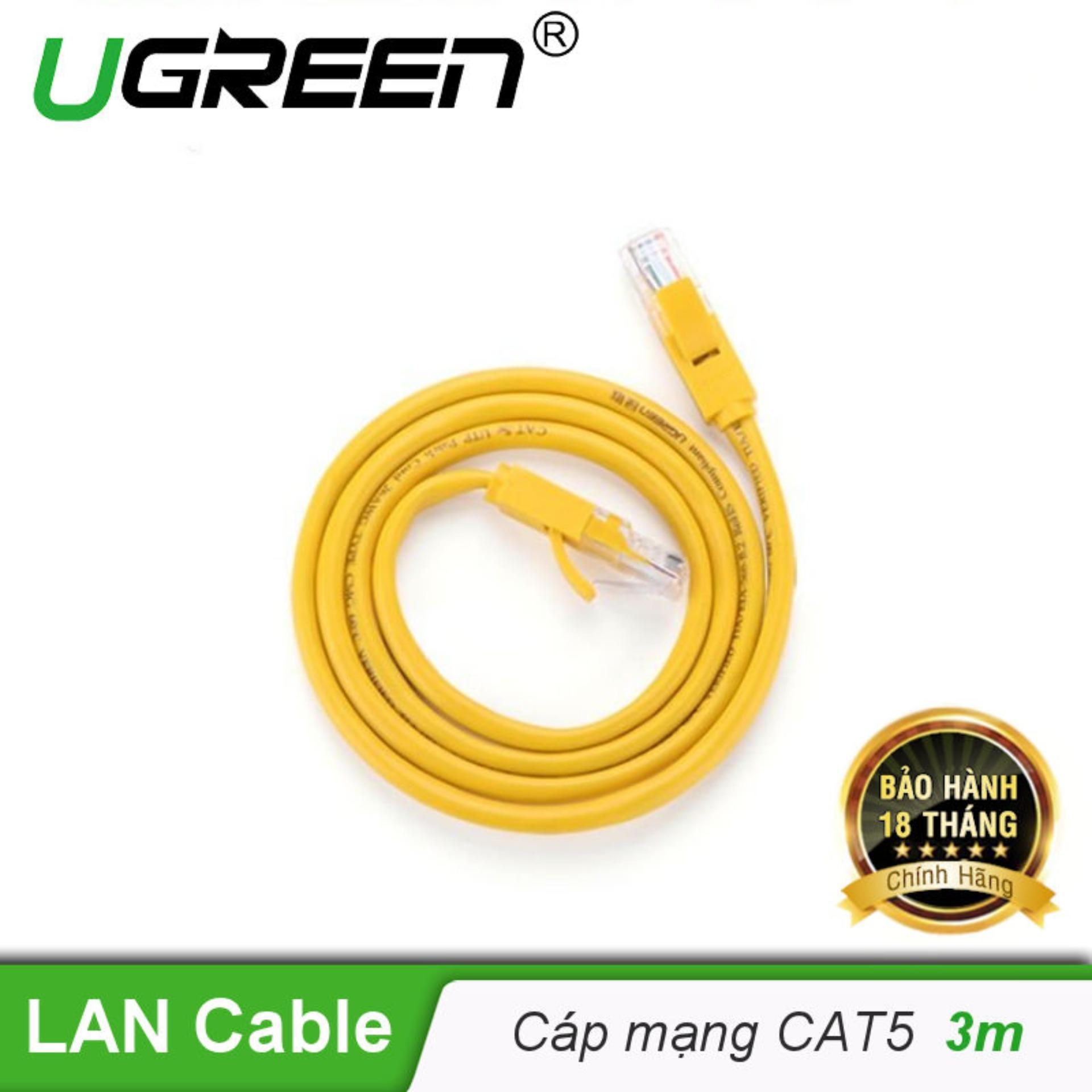 [HCM]Cáp mạng đúc sẵn 2 đầu CAT5 dài 3m Ugreen NW103 11232