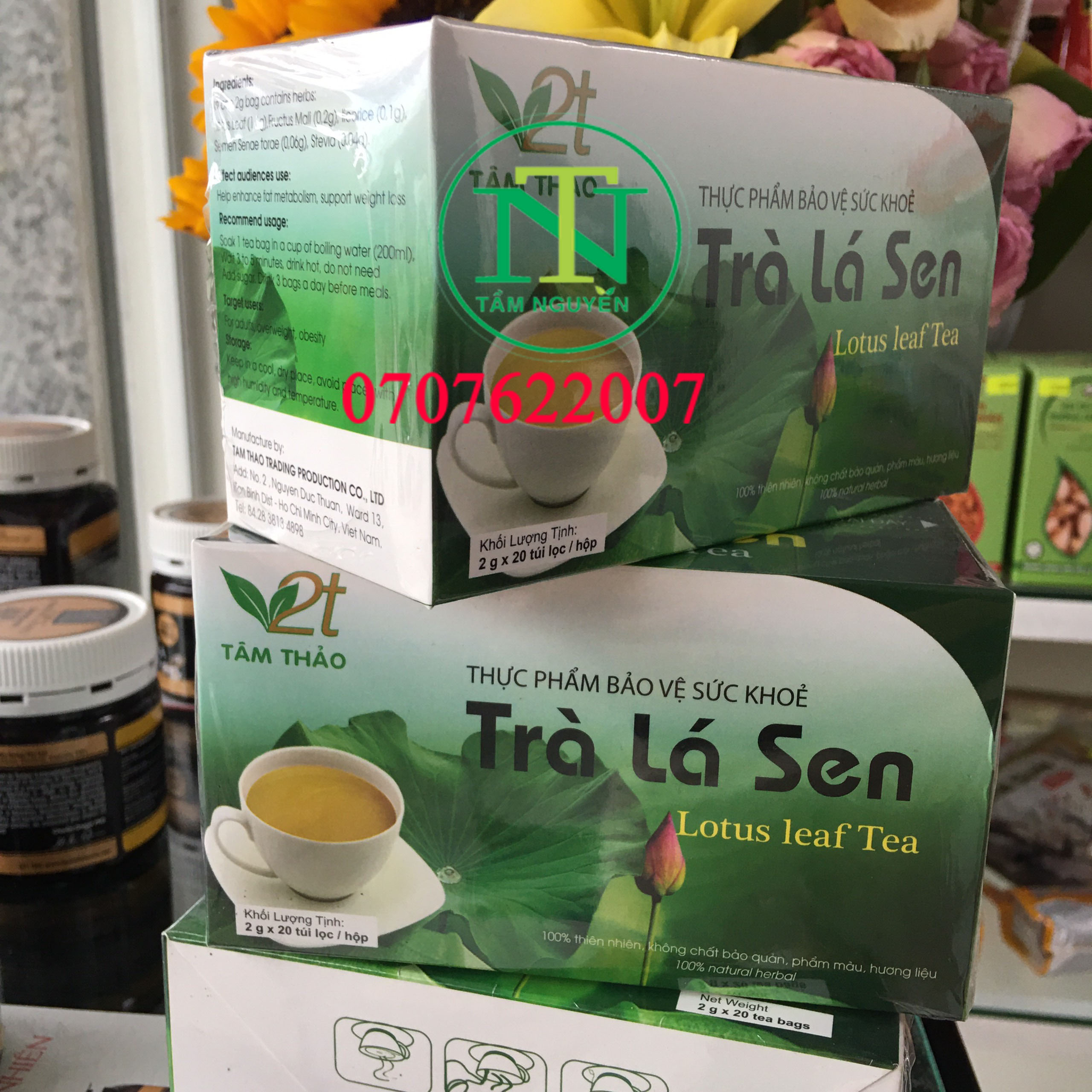 Trà lá sen TÂM THẢO 20 túi lọc (thực dướng tâm bình)