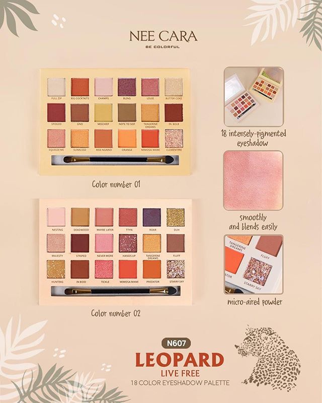 [New] Bảng Phấn Mắt Nee Cara Leopard Thái Lan 18 Ô Màu