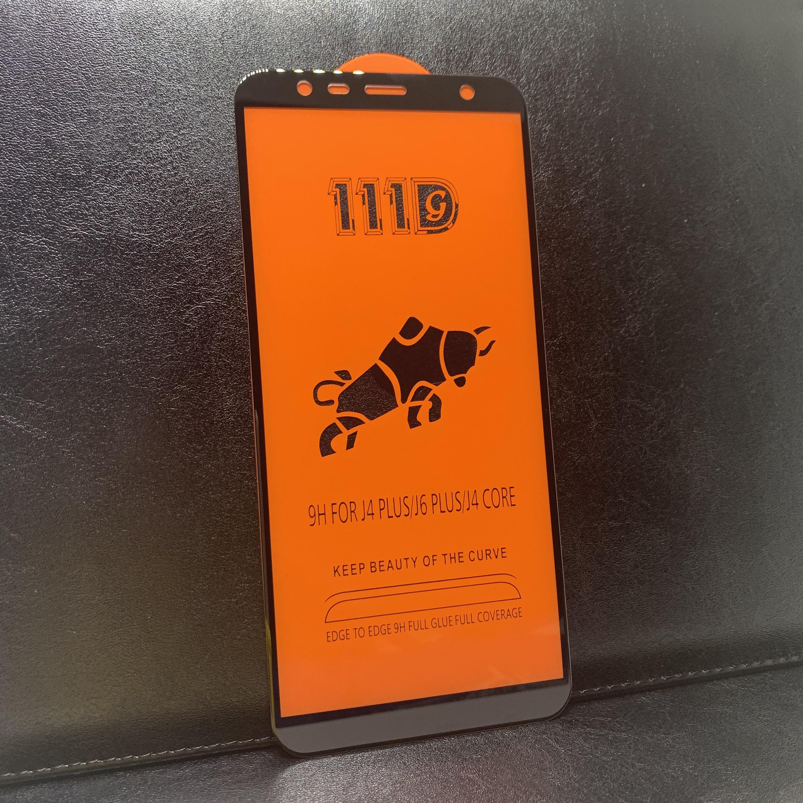 [HCM]Kính Cường Lực 111D Samsung J4Plus / J6Plus / J4 Core Đen Full Keo Full màn hình