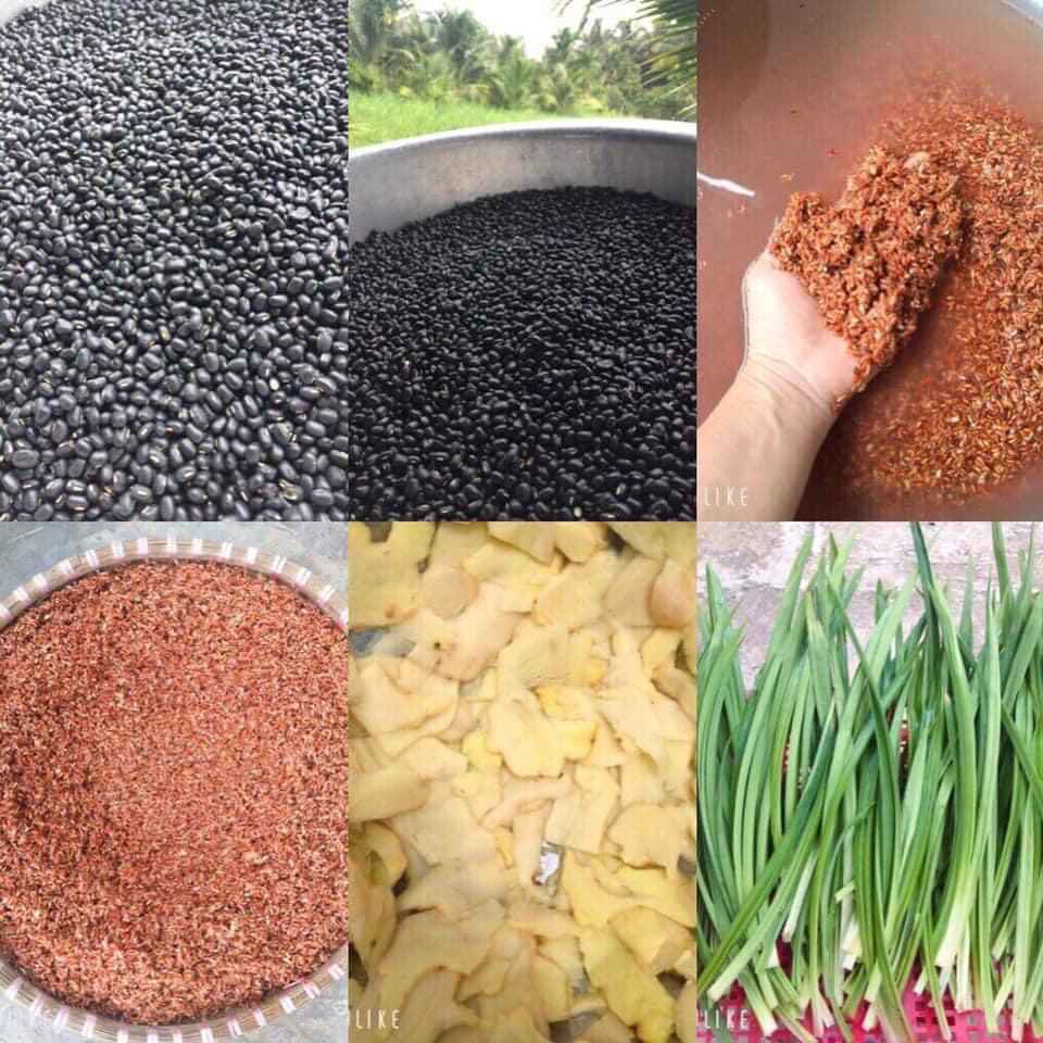 Trà gạo lứt đậu đen xanh lòng - lá dứa- gừng