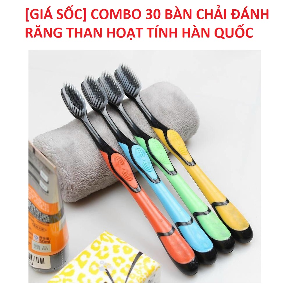 [GIÁ SỐC] COMBO 30 BÀN CHẢI ĐÁNH RĂNG THAN HOẠT TÍNH HÀN QUỐC