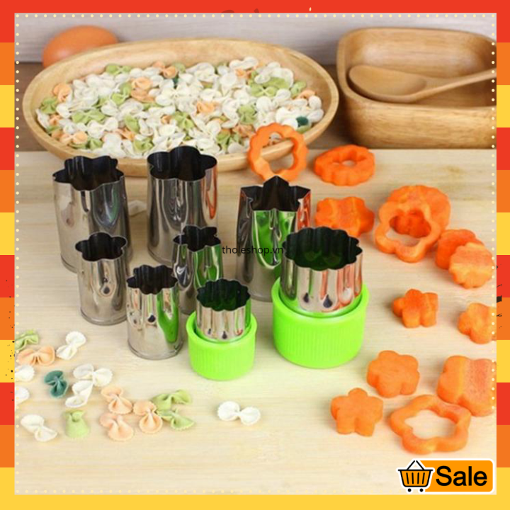 Bộ dụng cụ cắt tỉa rau củ quả 8 món - Dụng cụ cắt tỉa hoa quả đa năng - Khuôn tạo hình rau củ quả