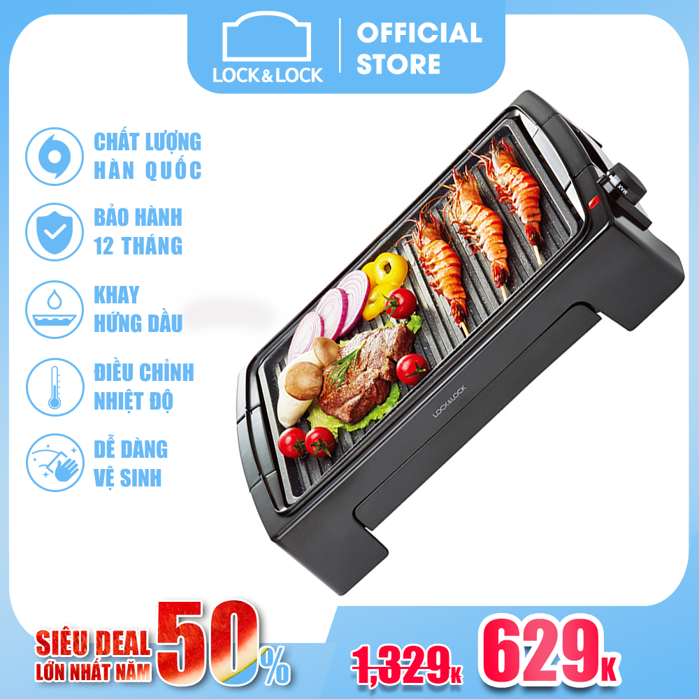 Bếp nướng điện Lock&Lock - Công suất 1300W|ProductId:350