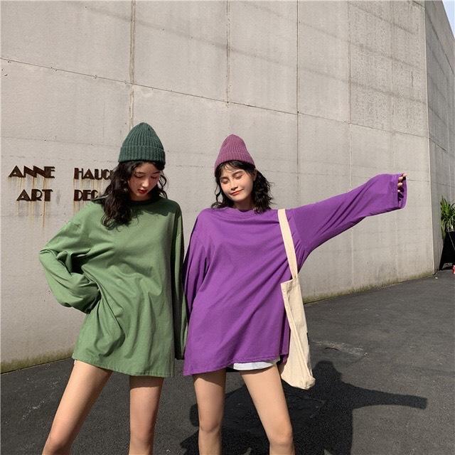 [HCM]ÁO THUN NỮ TAY DÀI UNISEX HÀN QUỐC