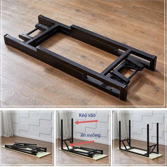 Bàn làm việc chân gấp gọn, bàn gaming có lỗ luồn dây điện, bàn gỗ nhiều kích thước