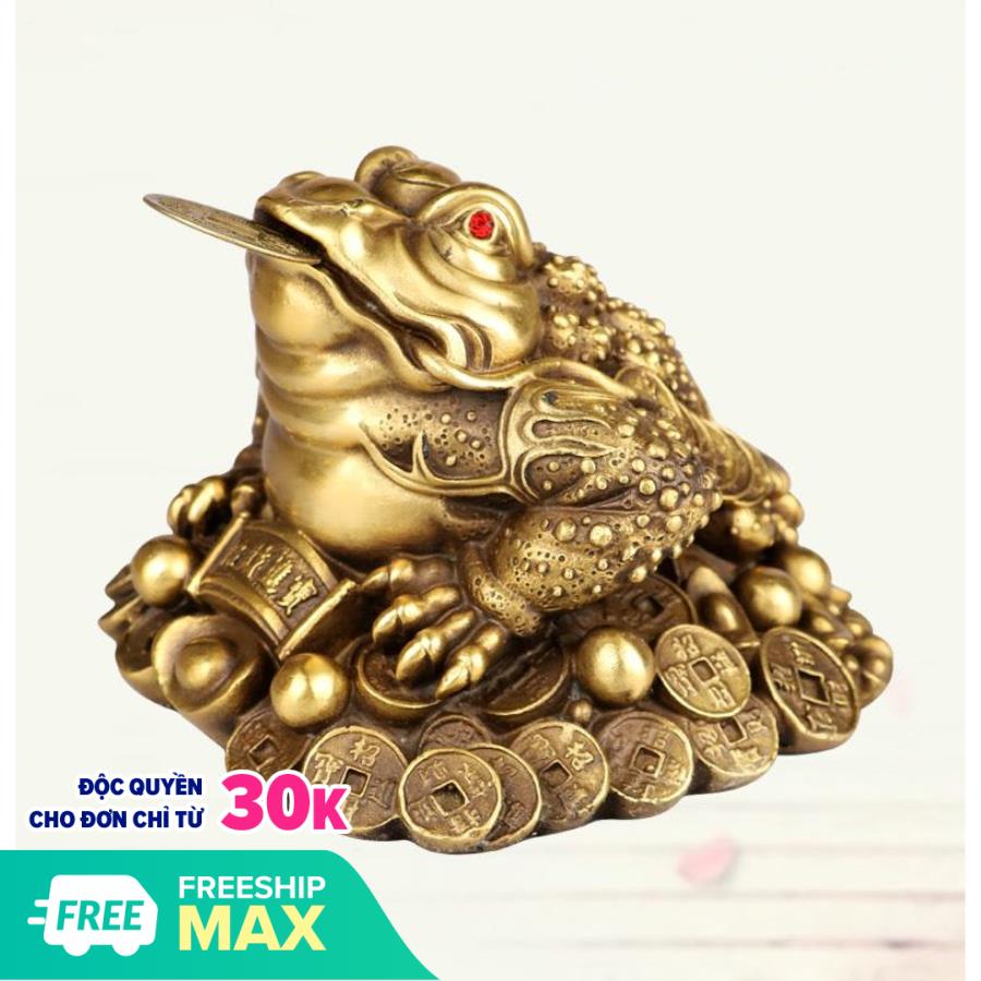 Tượng Thiềm thừ - Bằng đồng thau cao 10cm