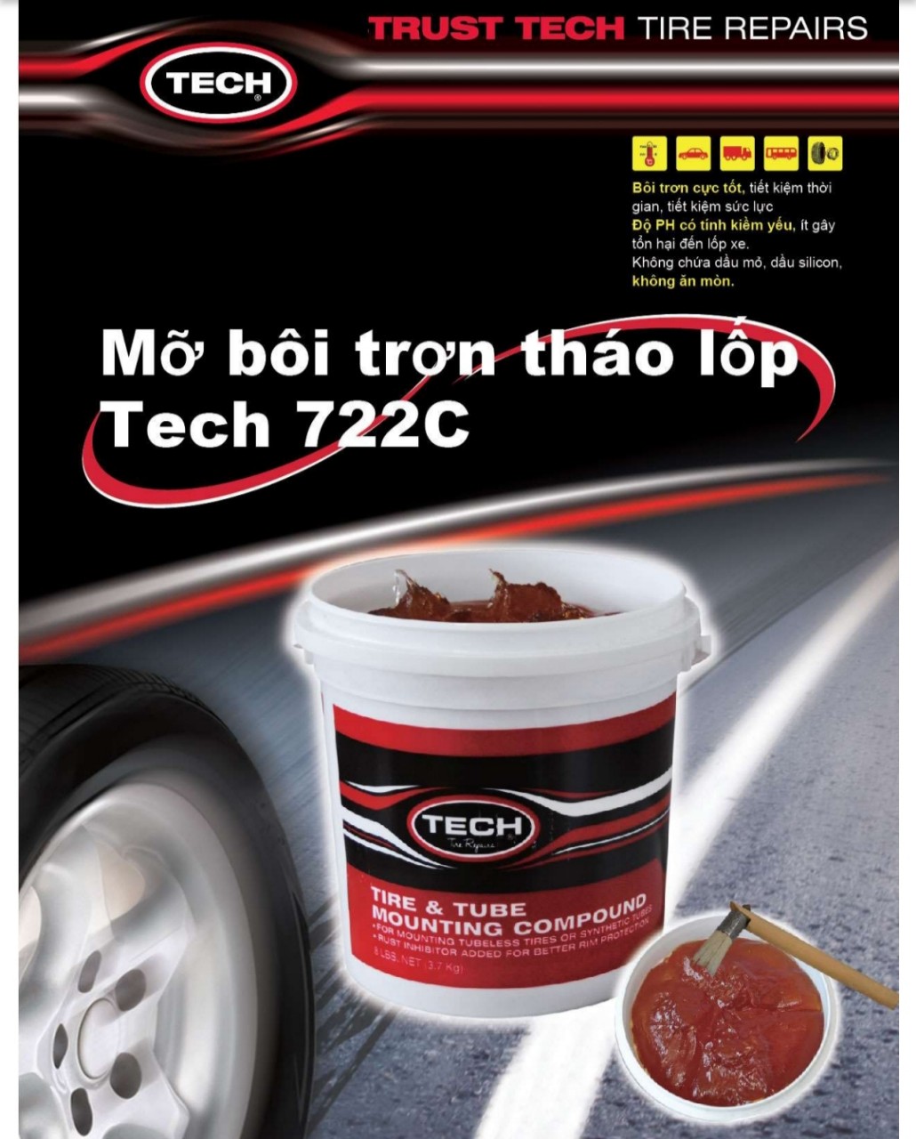 [HCM]Sáp Mỡ Bôi Trơn Hỗ Trợ Tháo Lốp Xe Tech Usa