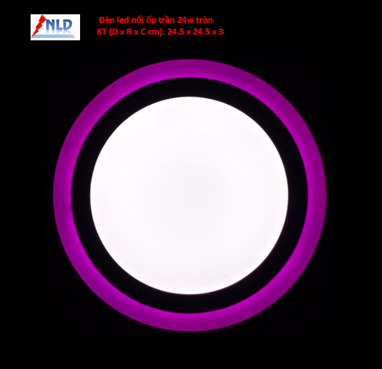 Đèn led ốp trần 24w tròn - 2 màu 3 chế độ