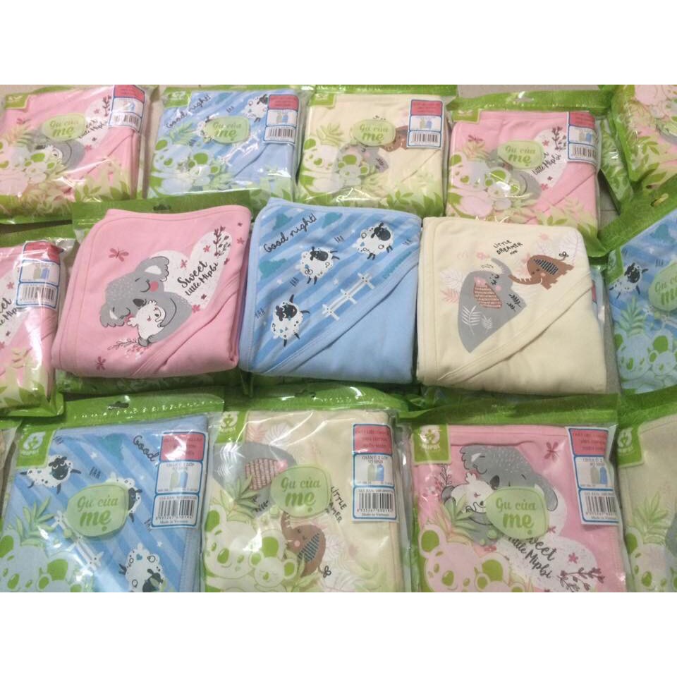 Khăn Ủ Cho Bé Sơ Sinh 2 Lớp Cotton Mipbi Cao Cấp