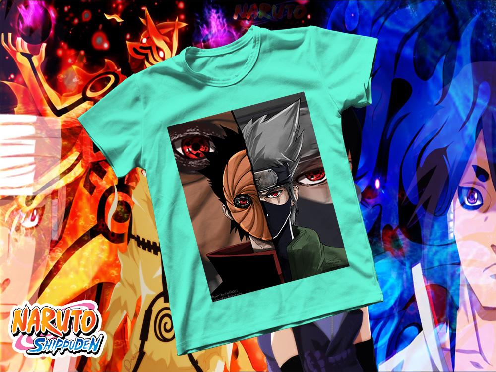 [HCM]Áo thun Cotton Unisex - Anime - Naruto - Obito và Kakashi