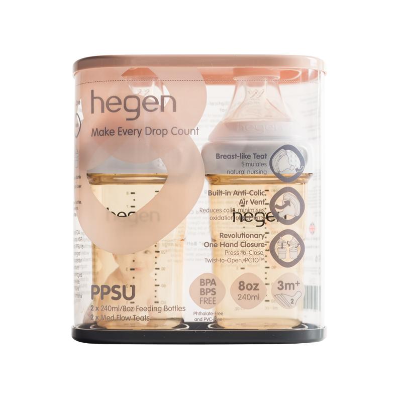 [HCM][CHÍNH HÃNG] SET Bình sữa Hegen PPSU 240ml núm ti dành cho bé 3-6 tháng tuổi