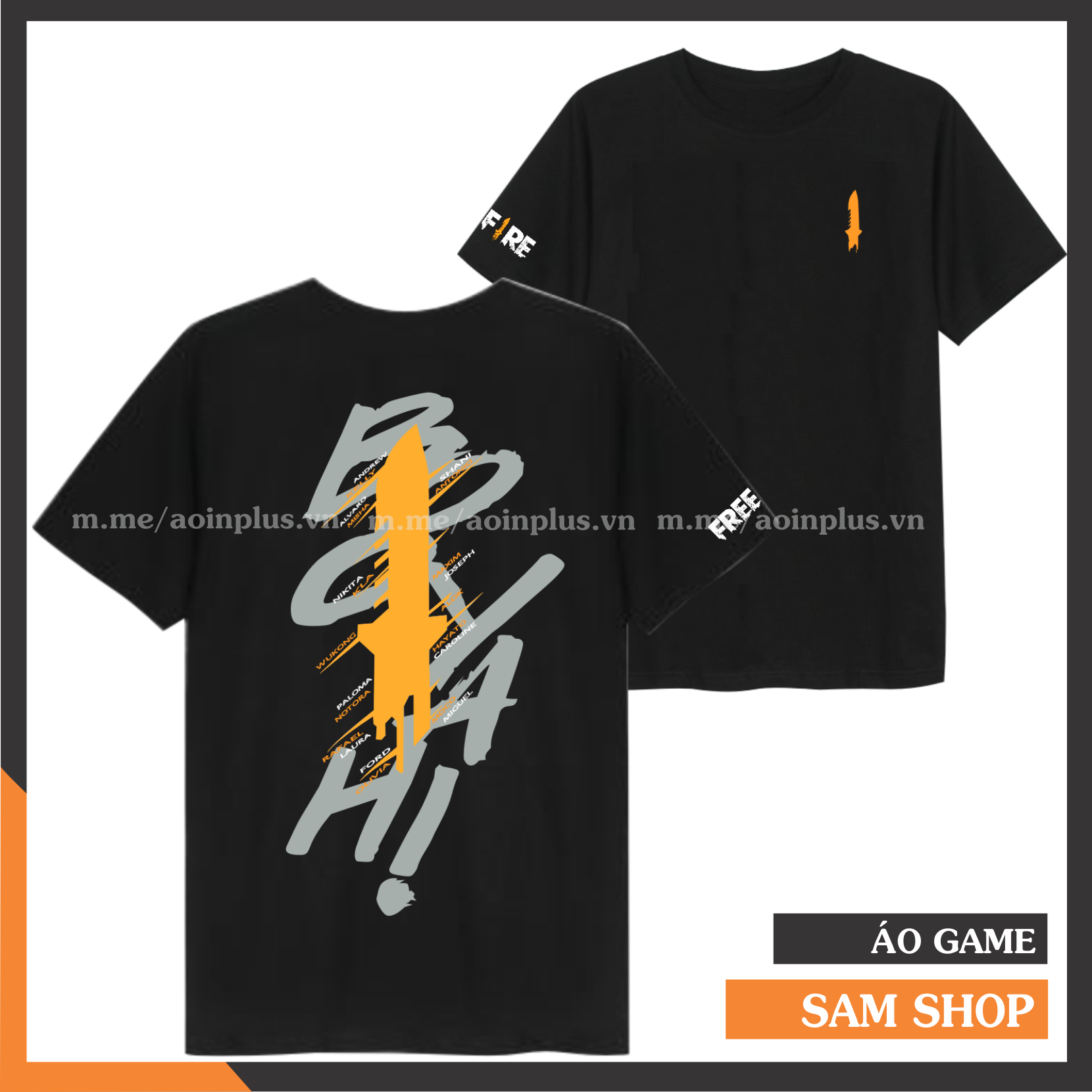 Áo Free Fire Booyah [ HÀNG MỚI VỀ ] Cổ Tròn Màu Đen Cực Chất Hot Trend 2020