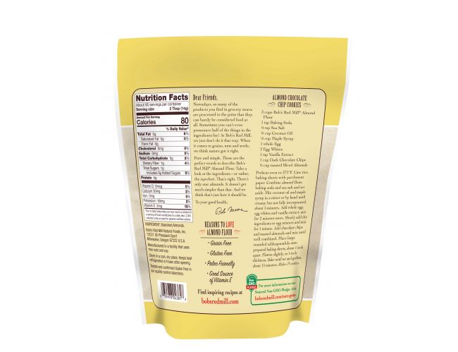 Bột hạnh nhân hữu cơ Bob's red mill 453g(đã lột vỏ)