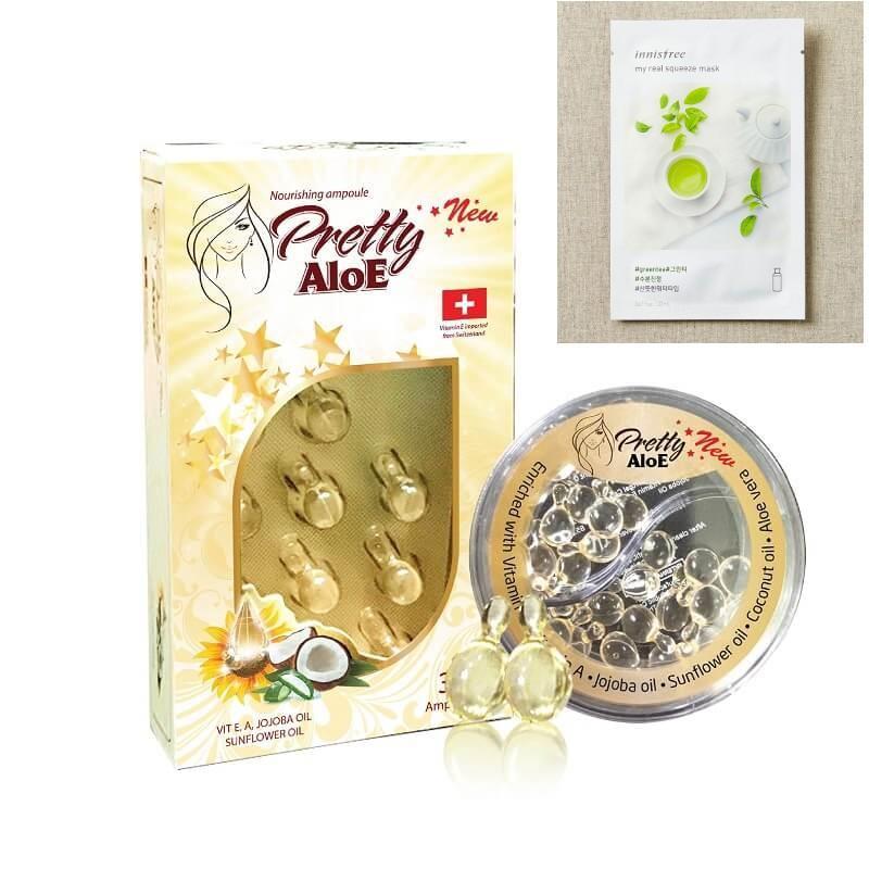 VIÊN VITAMIN E BÔI DƯỠNG DA PRETTY ALOE (TẶNG KÈM MẶT NẠ INSFREE)