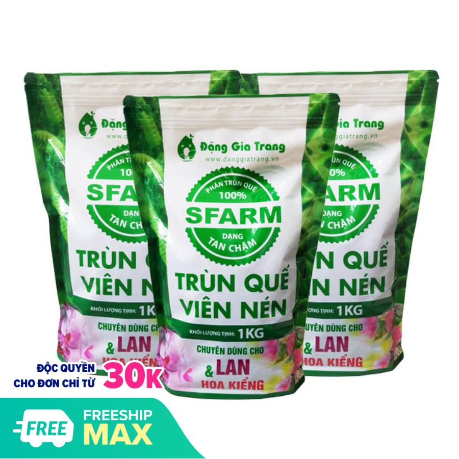 Phân trùn quế dạng viên Sfarm chuyên sử dụng cho lan, hoa kiểng 1kg (tan chậm)