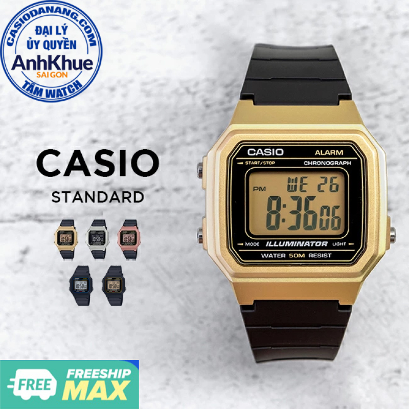 Đồng hồ unisex dây nhựa Casio Standard chính hãng Anh Khuê W-217 Series