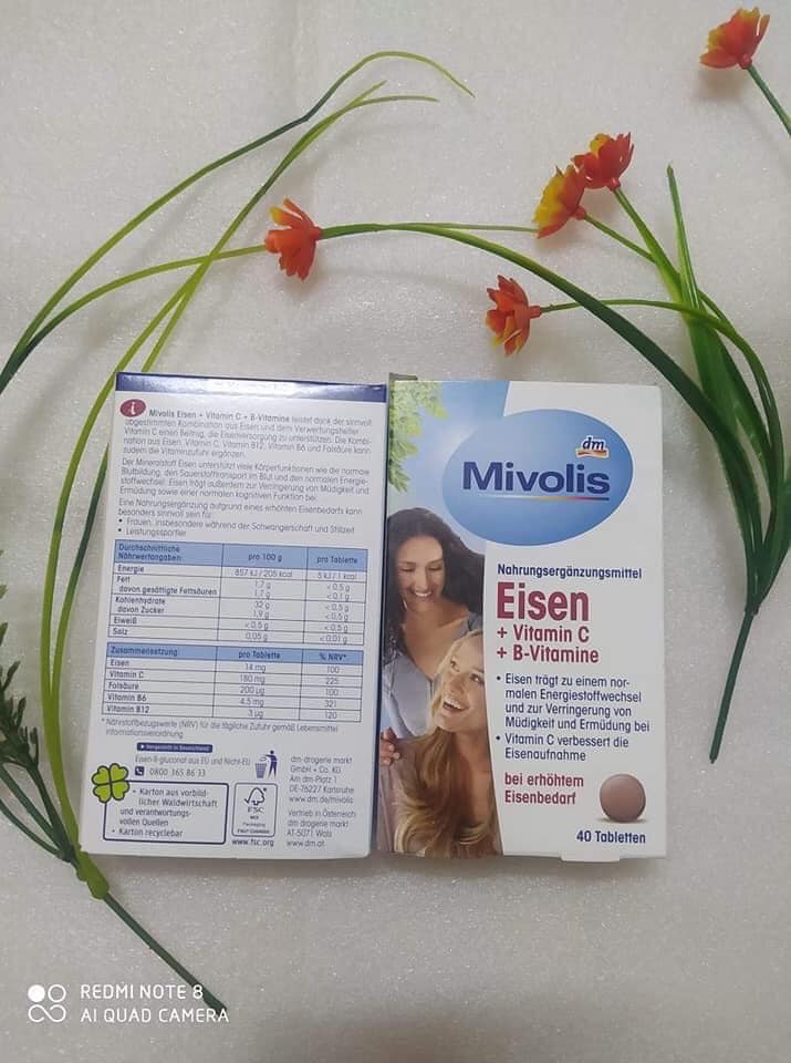 Viên uống bổ sung sắt, vitamin C và B Mivolis